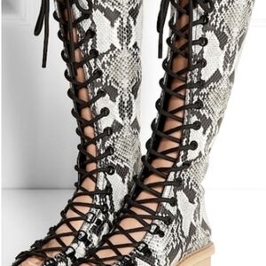Sandals lace up grooved bottom boots
